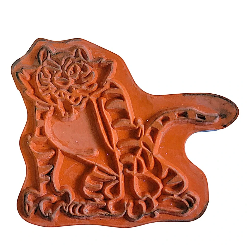 VTG Zoo Animal Rubber Stamp Set 8 Pc Foam Zebra Giraffe‎ Elephant Lion Gorilla